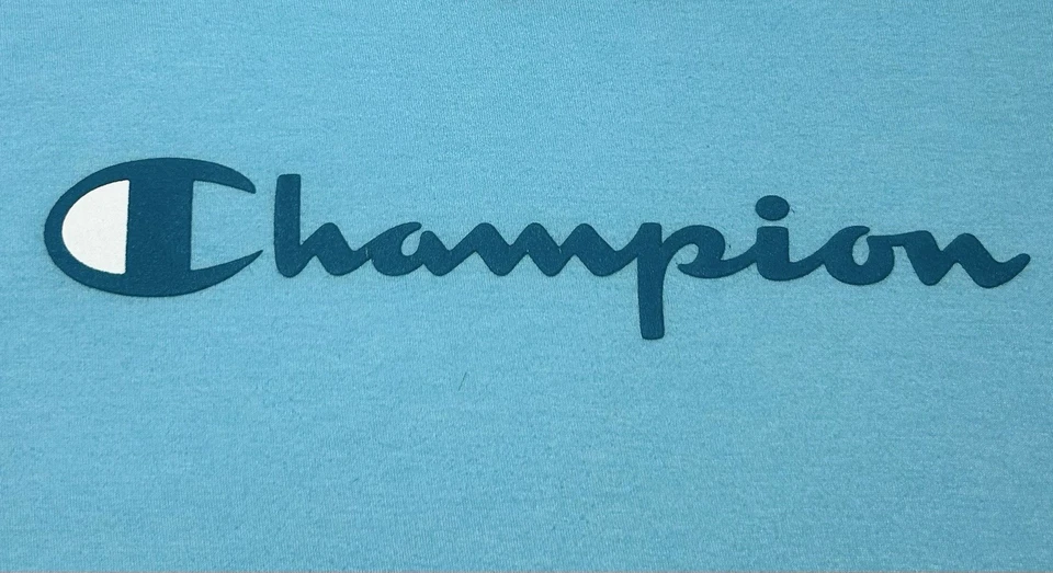 Camiseta de manga corta Champion azul claro ropa deportiva para mujer, M Foto 2 de 4