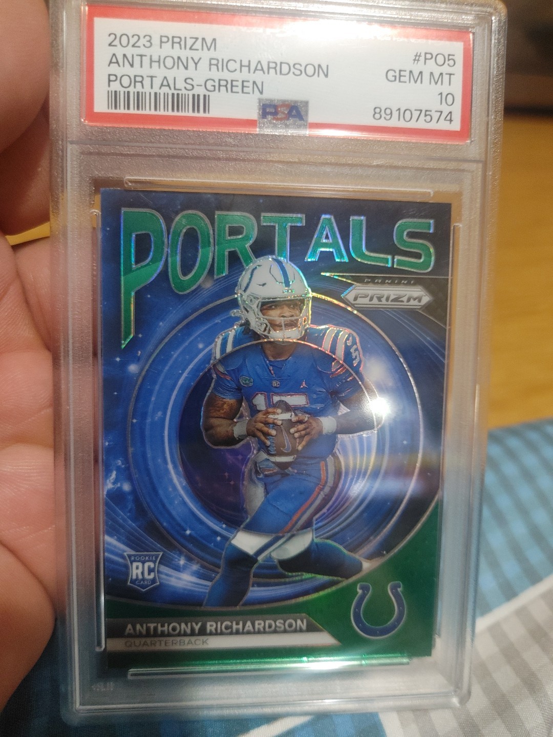2023 Panini Prizm - Portals Anthony Richardson #PO-5 Green Prizm (RC)