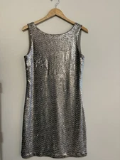 WHITE HOUSE BLACK MARKET WHBM Bronze Gold Sequin Cocktail Party New Year’s Sz M