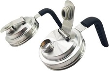 Stainless Steel Wide Mouth Mason Jar Flip Pouring Spout Lids with Handle,No Rust