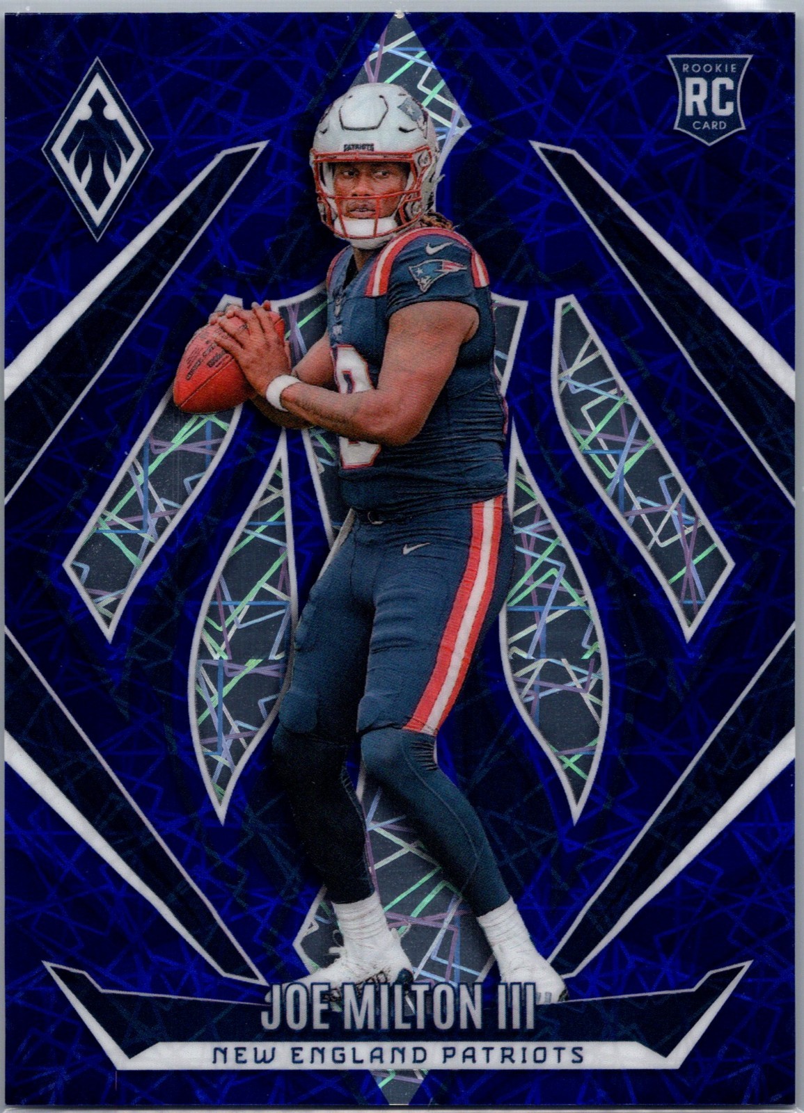 2024 Phoenix Football - Joe Milton II #205 (RC) Blue Lazer /125 - Patriots