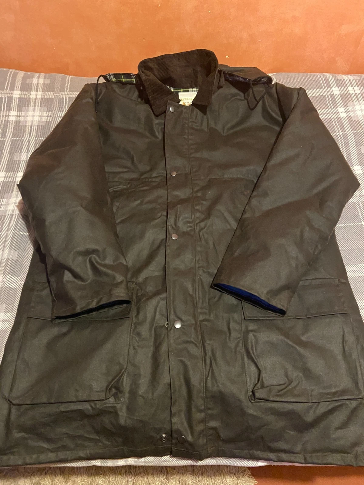 Mega Jumble Men's Padded Wax Cotton Jacket With Hood Waterproof