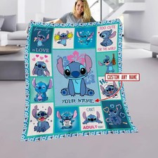 Personalized Disney Lilo And Stitch Too Cute For This World Fleece Blanket