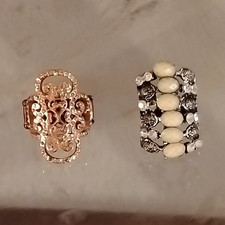 Lot of 2 Metal Band Rings Size 6 - Gold Tone ...