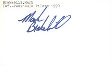 Mark Brakebill Signed 3x5 Index Card Cut Pilots Autograph Den