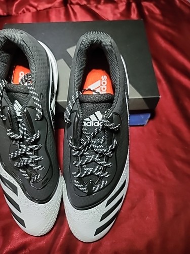 Adidas Baseball Cleats Mens Size 14 Icon V Mid Black White 753001 Three Stripes - Picture 3 of 9