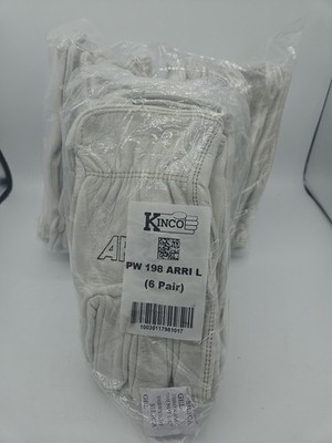 Kinco PW 198 ARRI L COWHIDE WORK GLOVES W/ Palm Patch Farm/ Garden/ Construction