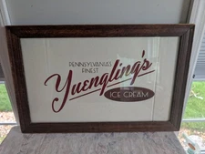 YUENGLING ICE CREAM PENNSYLVANIA'S FINEST Back Painted Glass Sign Beer