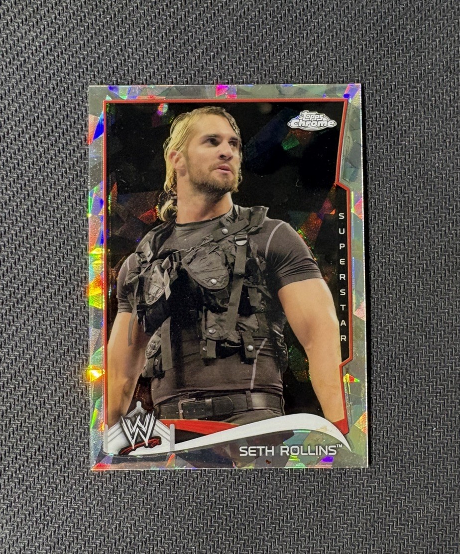 Seth Rollins- 2014 Topps Chrome WWE Wrestling Card- #46, Atomic Refractor