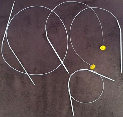 2x Rundstricknadel Ø 2,5 / 3 mm 80/50 cm + 2x Seil-Stricknadeln Ø 3,5 mm je 42cm