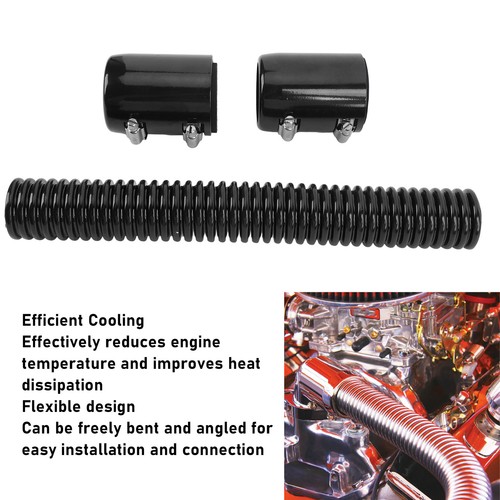 Ι Black 12in Coolant Radiator Hose Kit With Cover Stainless Steel Flexible - Picture 10 of 12