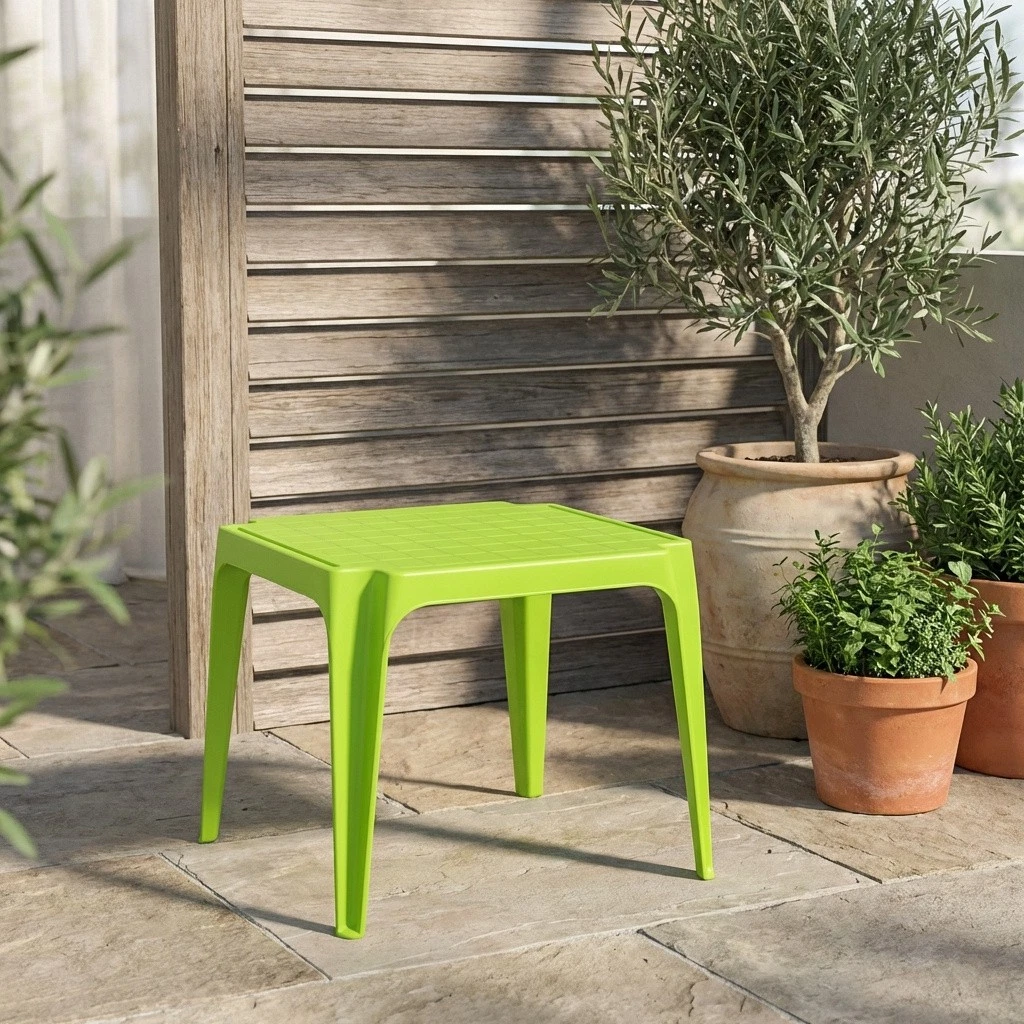 Tavolo Da Bistrot Pieghevole VidaXL – Plastica Verde, Diametro 70 Cm, Per Giardino E Balcone - 5