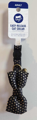 Whisker City Easy Release Cat Collar Adult (Neck 8-12 inches) W/ Bow & Bell
