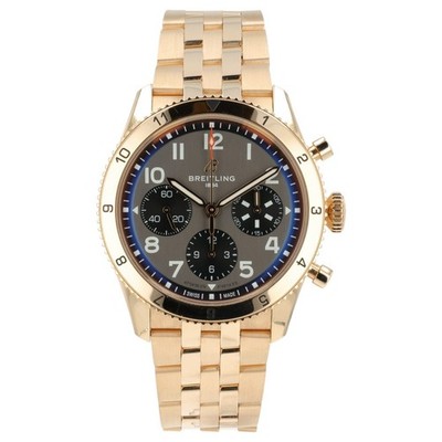 Breitling Classic Chronograph Gray Dial 18k Rose Gold 42mm Automatic Mens R23380