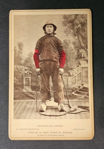 Antique Cabinet Card Photo Netherlands Fisherman Traditional Clothing Amsterdam - 第 1/5 張圖片