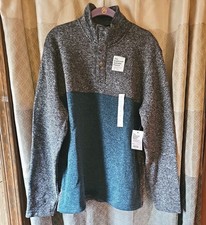 Sonoma L Supersoft Sweater Fleece Colorblock 1/4 Snap Mens NWT Large