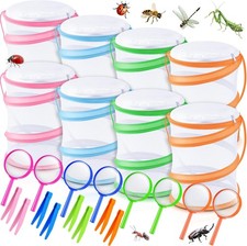 8 Sets Mini Butterfly Cage for Kids with Magnifier and Tweezer Butterfly Catchin