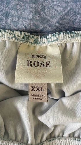 Abito Knox Rose Boho XXL midi ricamato cottage nappa cravatta spalle blu ombreggiato - Foto 10 di 12