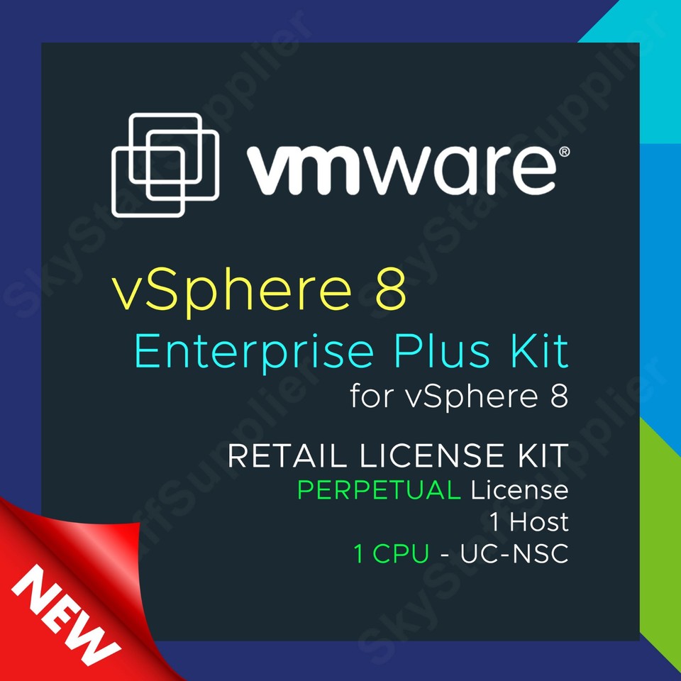 VMware vSphere 8 ENTERPRISE Plus, 1 CPU Perpetual Legacy License, UCNS ...