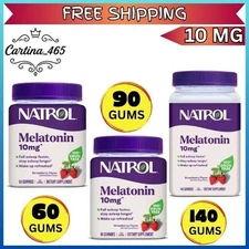Natrol Melatonin 10 Mg Strawberry Flavor - 60, 90 & 140 Gummies *LIMITED*