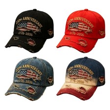 America 250th Anniversary Baseball Cap 1776  2026 USA Patriotic Hat AdjustableVie