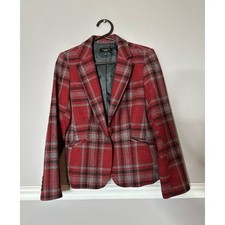 Talbots Women's Tartan Plaid Wool Blazer Jacket Sz 8 Lined Peplum Classic