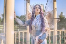Fairy Costume Set Light Blue Embroidered Robe Shirt Belt Bracers Size S
