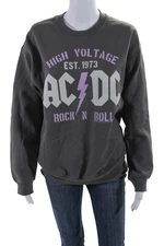 Junk Food Womens Cotton Graphic Long Sleeved Casual Sweatshirt Gray Size S