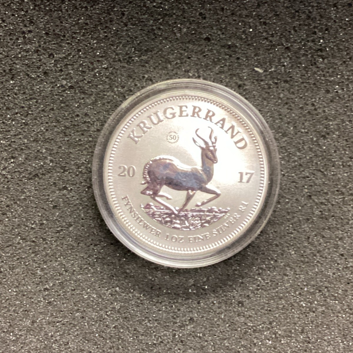 2017 1 oz .999 FINE SILVER KRUGERRAND 50th ANNIVERSARY PRIVY