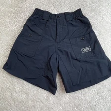 Aftco Shorts Mens 28 Navy Flat Front Chino Performance Wicking Cargo Pocket 6"L