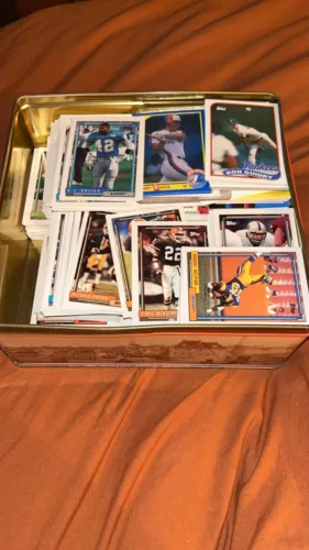 Box of Topps 1992 Football cards with some baseball 