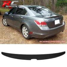 Fit 08-12 Accord 4DR Flush Mount OE Factory Trunk Spoiler Matte Black ABS
