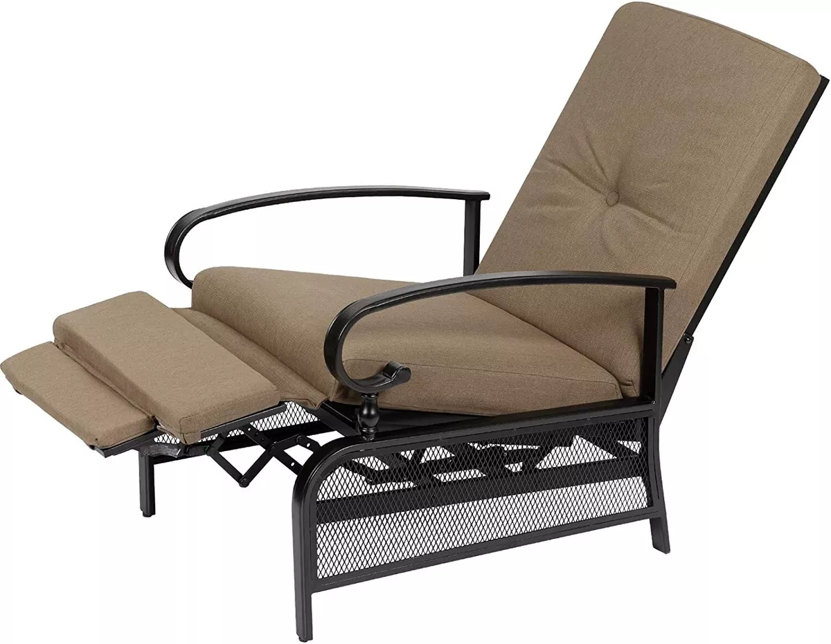 Metal outdoor recliner deals