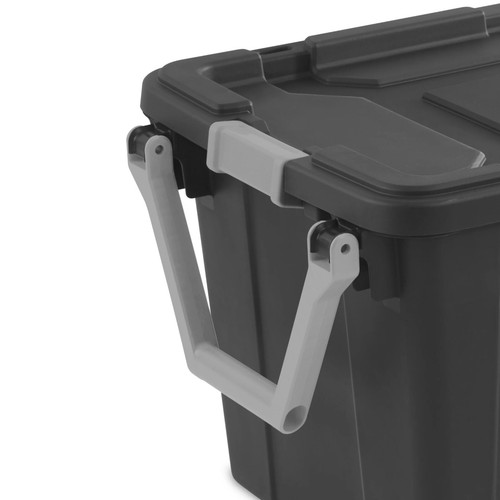 Extra Large Storage Bin, 40 Gal Wheeled Plastic Storage Container w/Handle, Gray - Picture 6 of 9
