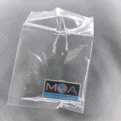 MOA Motorcycle Owners of America Life Member 1''x1/2'' Lapel Hat Pin