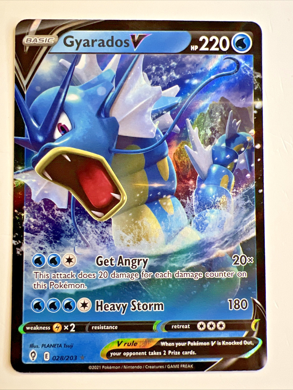 Gyarados V 28/203 Rare Holo V | Evolving Skies | Pokemon Card NM