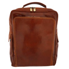 Fioretta Genuine Leather Italian Backpack 17 Inch Laptop Bag Business Travel Day