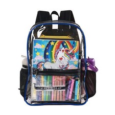 Clear Backpack Heavy Duty See Through Backpack PVC Transparent Backpack Blue