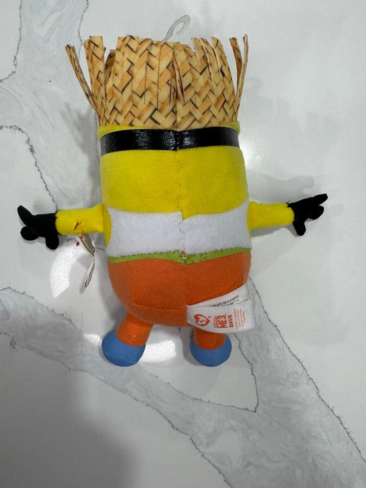 Juguete de peluche Ty Despicable Me 3 Tourist Minion Dave 8" Foto 2 de 4