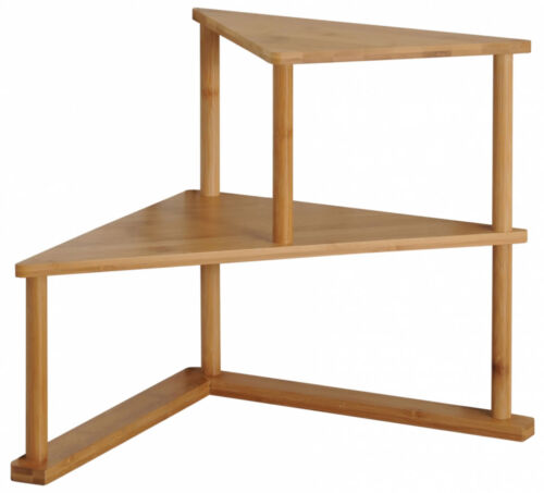 Étagère d'angle de cuisine bambou étagère d'angle pour cuisine étagère à épices étagère en bois étagère - Photo 1/4