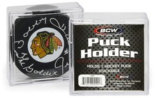 BCW Square Hockey Puck Holder Cube Display Case Stackable For Regulation Pucks