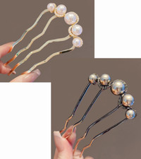 2pcs Hair Comb Hair Accessories Decorative with Faux Pearl Hair Pins Women Girl