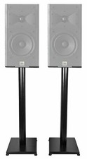 Black 29" Steel Bookshelf Speaker Stands For JBL Arena 130 Bookshelf Speakers