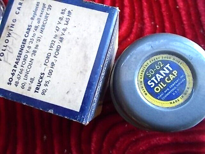 NOS OIL FILLER BREATHER CAP STANT SO-62 Ford, Lincoln, Mercury V8 1932-1948