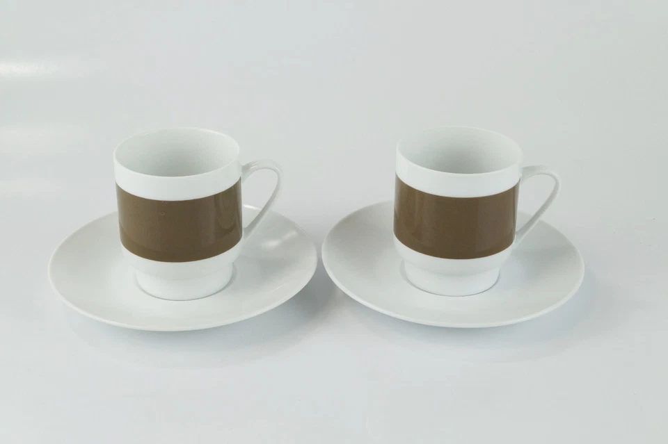 Melitta Hamburg 2025 Braunes Band - Braun - 2 Tassen mit Untertasse - Retro ✅