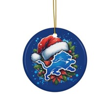 Detroit Lions Ceramic Christmas Ornament - Holiday Football Fan Gift Tree Decor