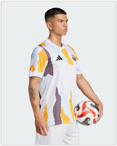Camiseta Adidas Real Madrid 24/25 Pre Partido Sin Patrocinador Hombre Grande JJ3493 NUEVA CON ETIQUETAS - Imagen 6 de 15