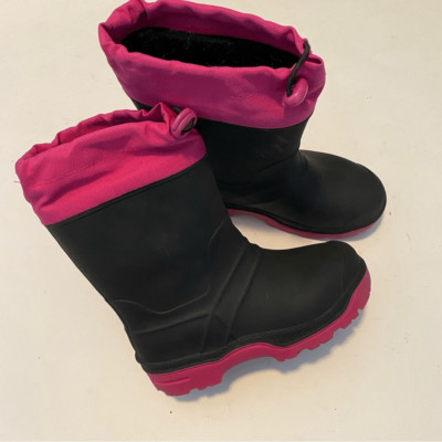 Wonder Nation Girls' toddler pink black insulated waterproof rain boots -11