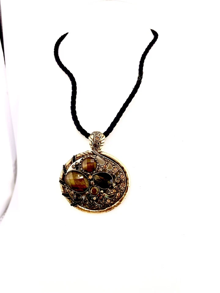 Lia Sophia  Pendent Amber Leather Cord  18 In.  AB-2 - Image 4 of 4