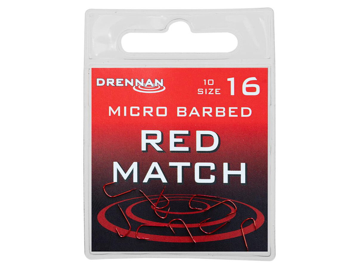 Match Spatenhaken Micro Barbed 10er Pack Drennan Fine Match Hooks - Angelsport Fauna Offset Haken Mit Blei